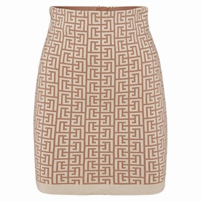 Balmain Monogram Knit Mini Skirt