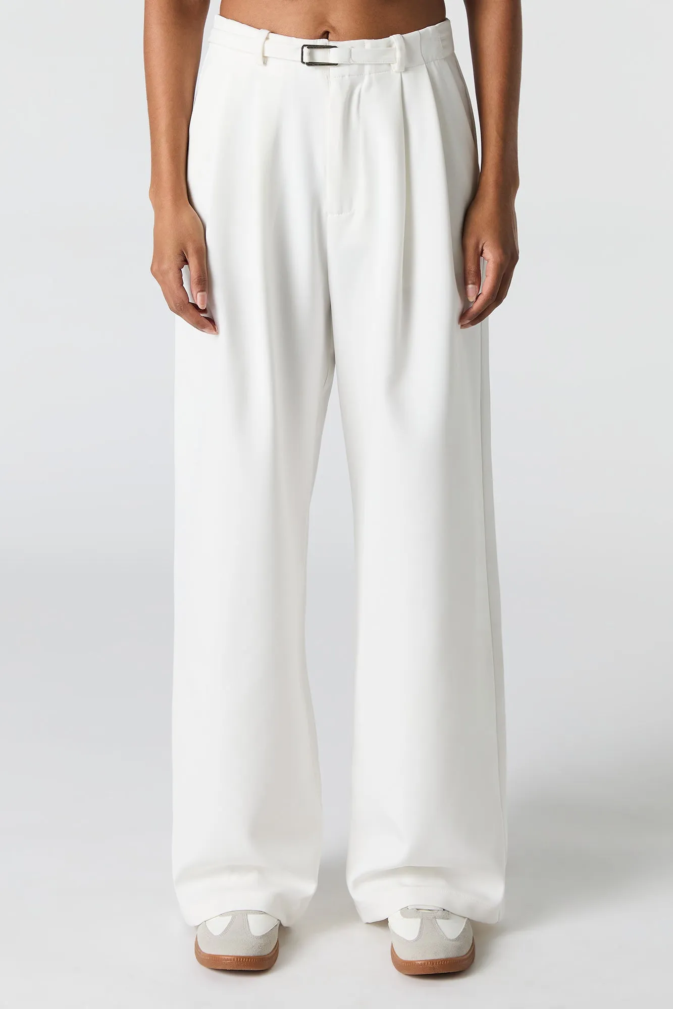Belted Wide Leg Dress Pant