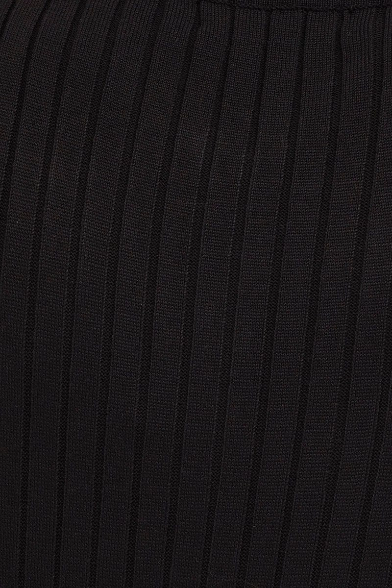 Black Bodycon Dress Short Sleeve Mini Knit