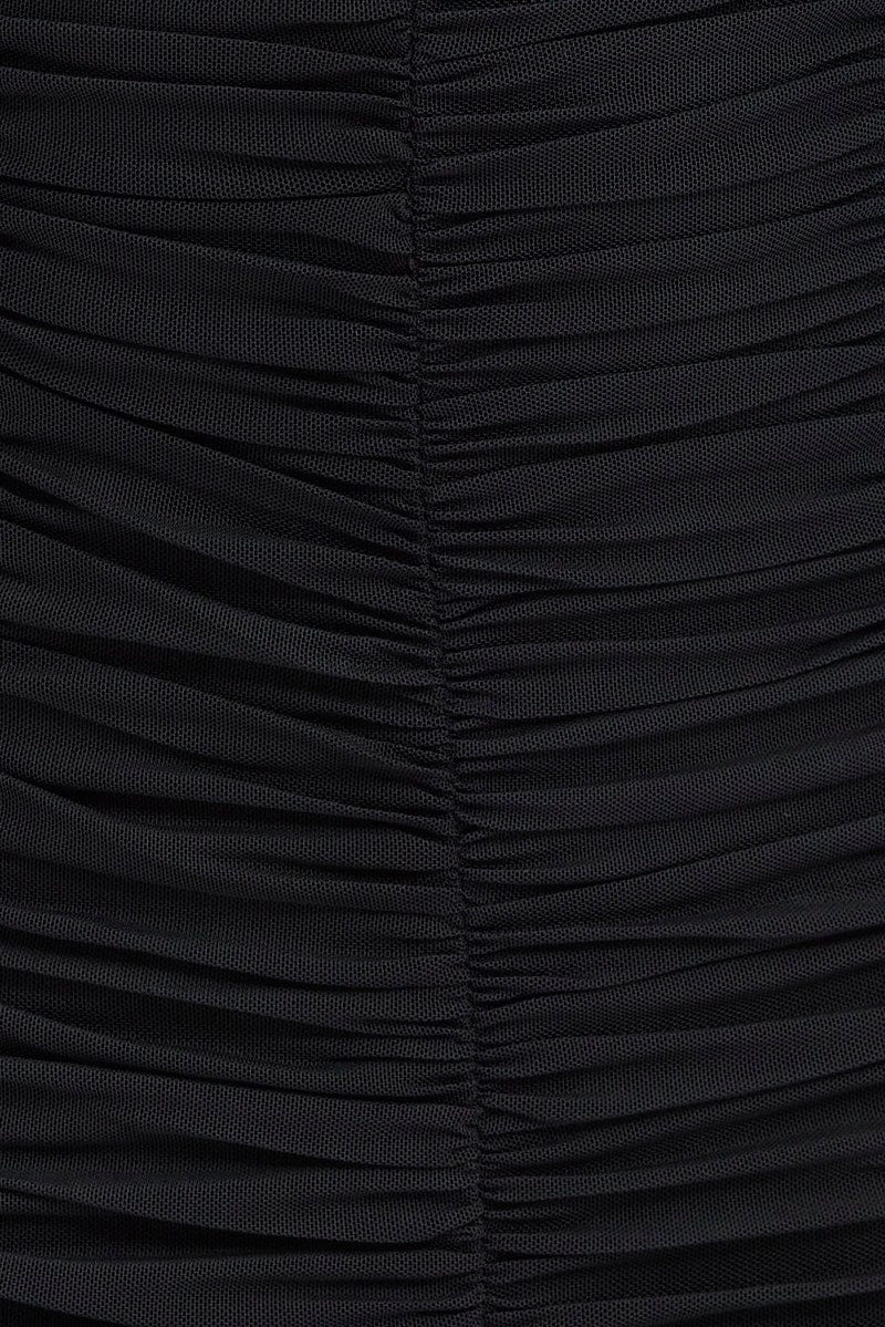 Black Bodycon Dress Sleeveless Ruched