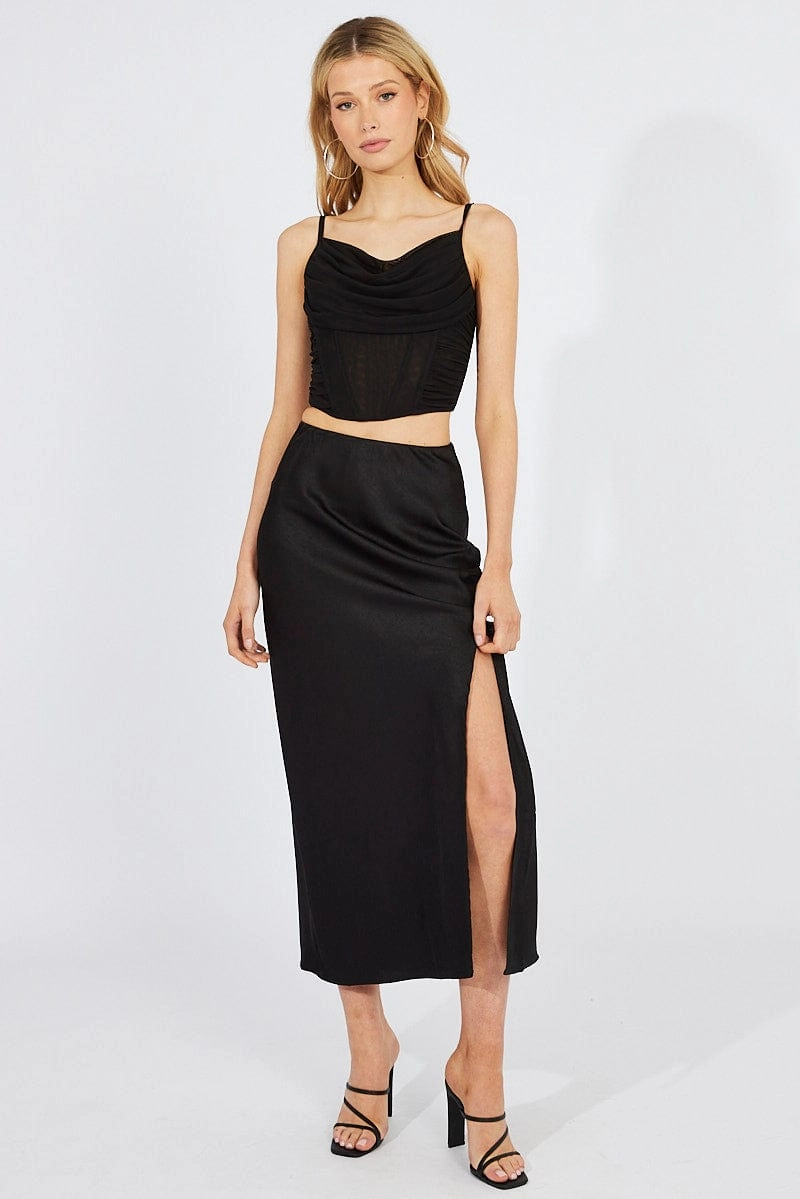 Black Corset Top Crop