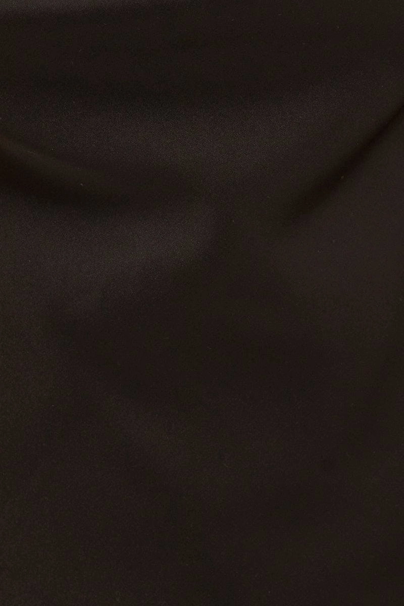 Black Cowl Neck Satin Bodysuit