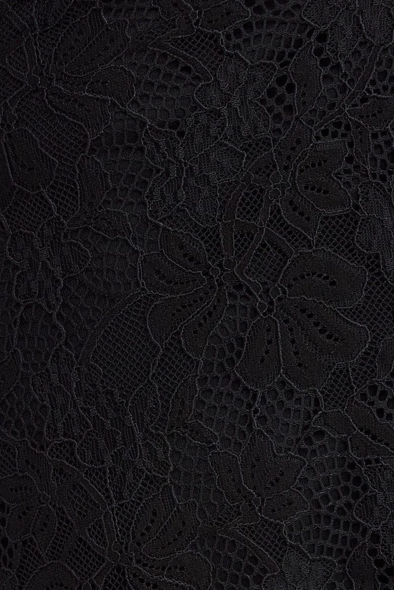 Black Dress Sleeveless Mini High Neck Lace