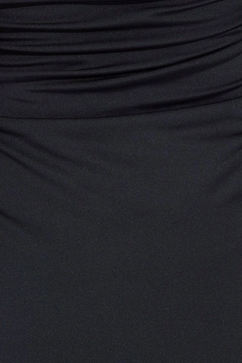 Black Mini Dress Bodycon Strapless Stretch