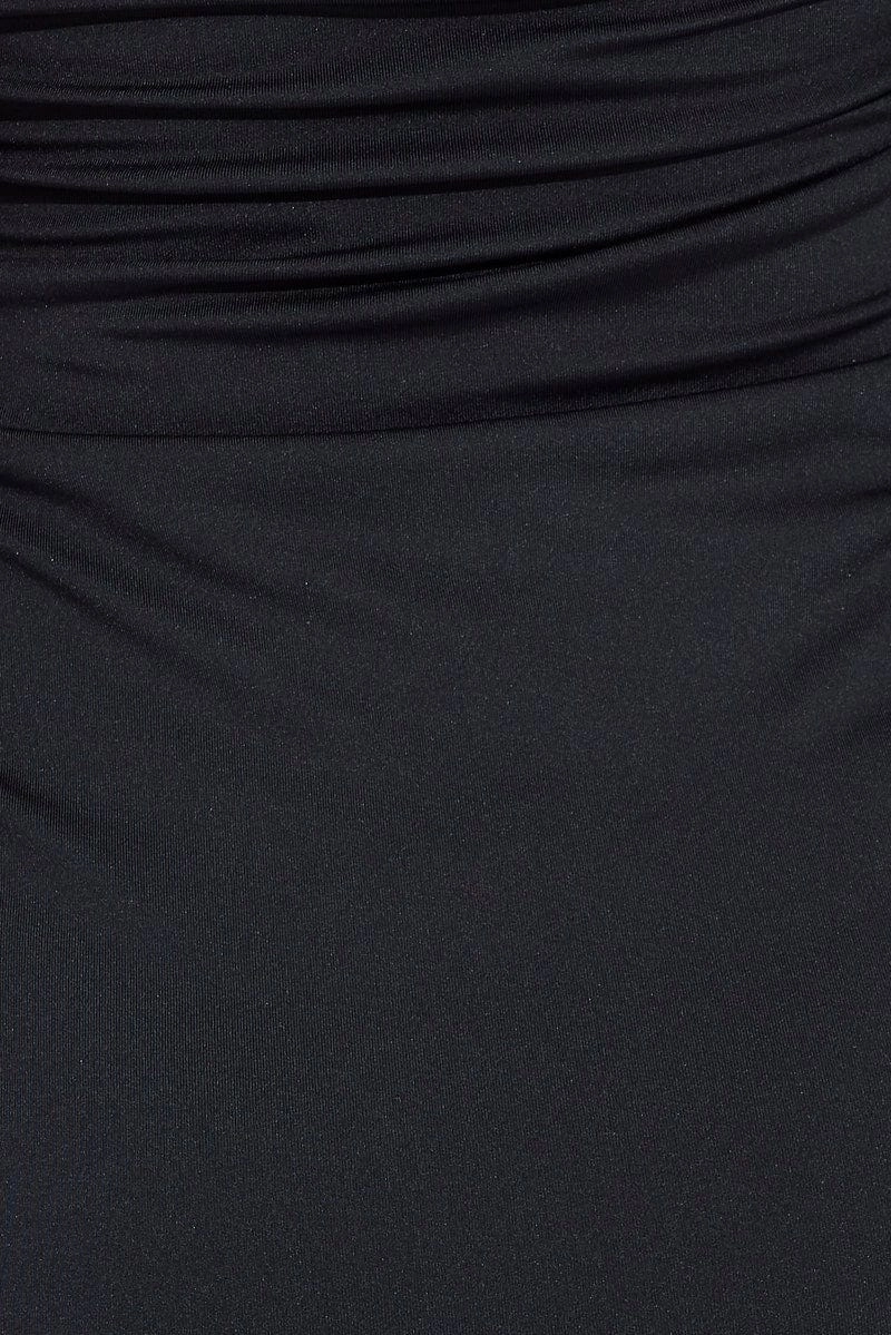 Black Mini Dress Bodycon Strapless Stretch