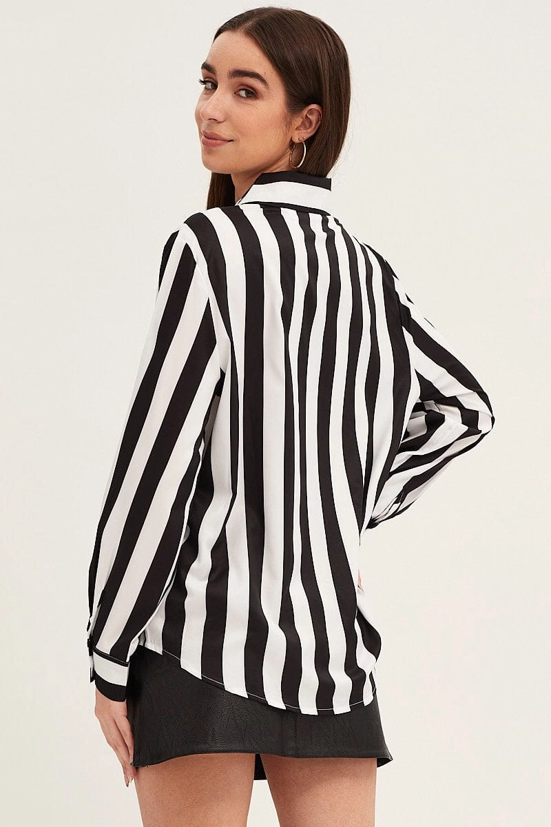 Black Shirt Long Sleeve Collared Button Up Longline