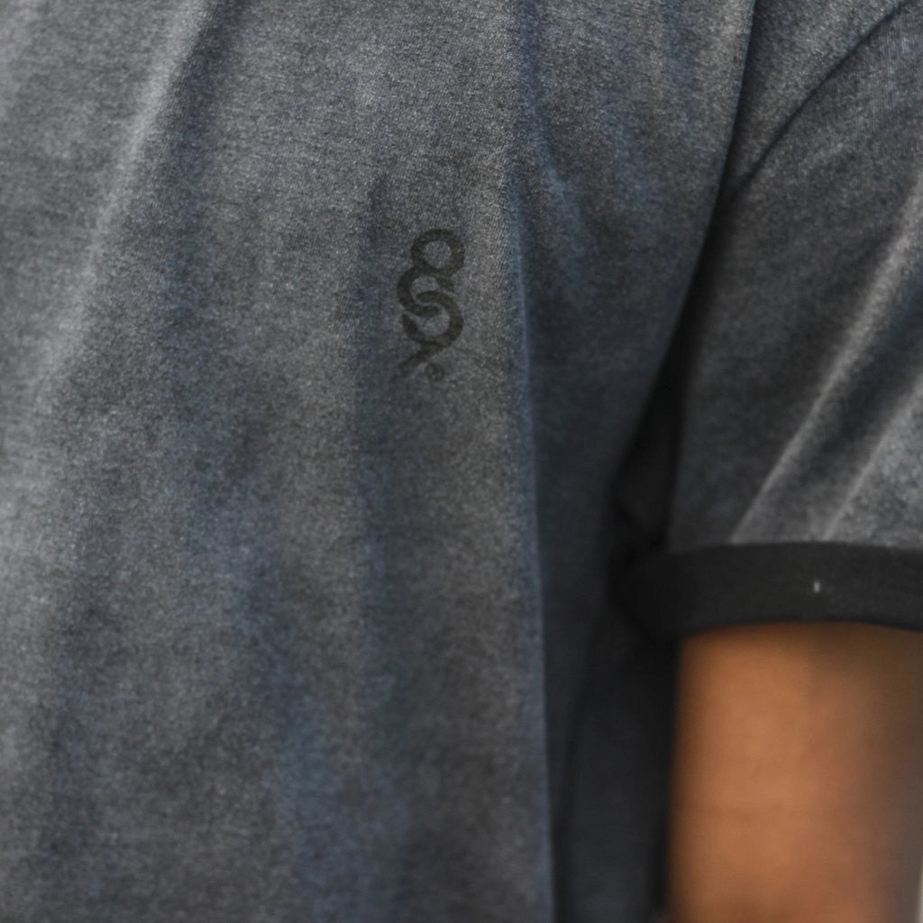 Black Spray Wash Elongated T Shirt