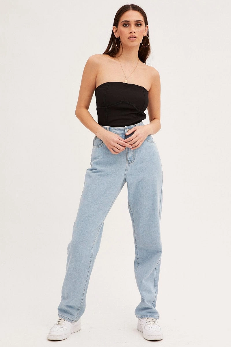 Black Strapless Bodysuit Bodice Detail