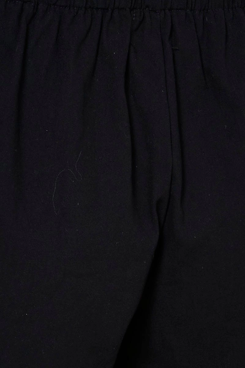Black Tie Up Shorts High Waist
