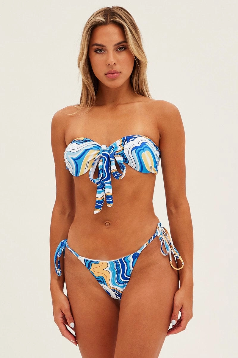 Blue Abstract Two Piece Bikini