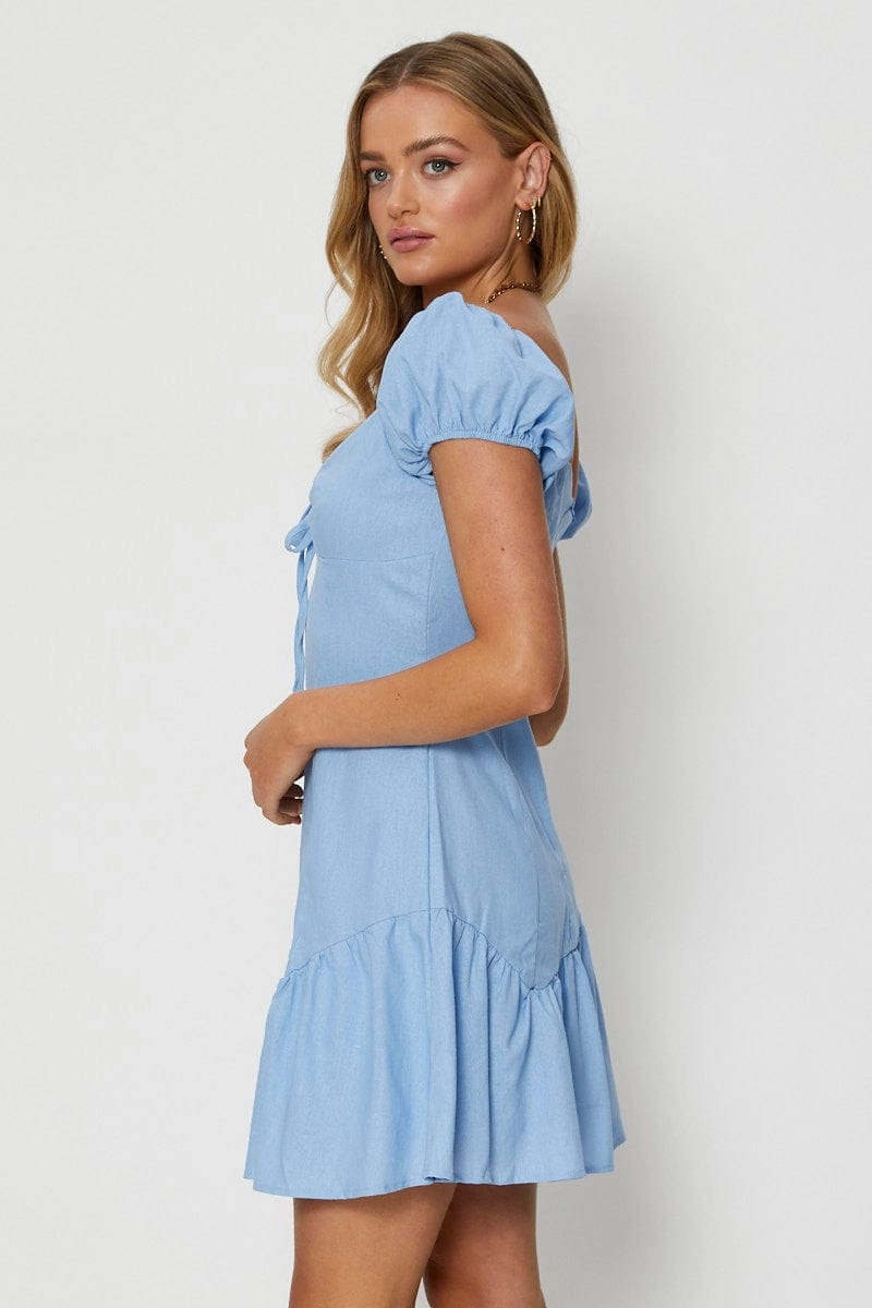 Blue Mini Dress Skater
