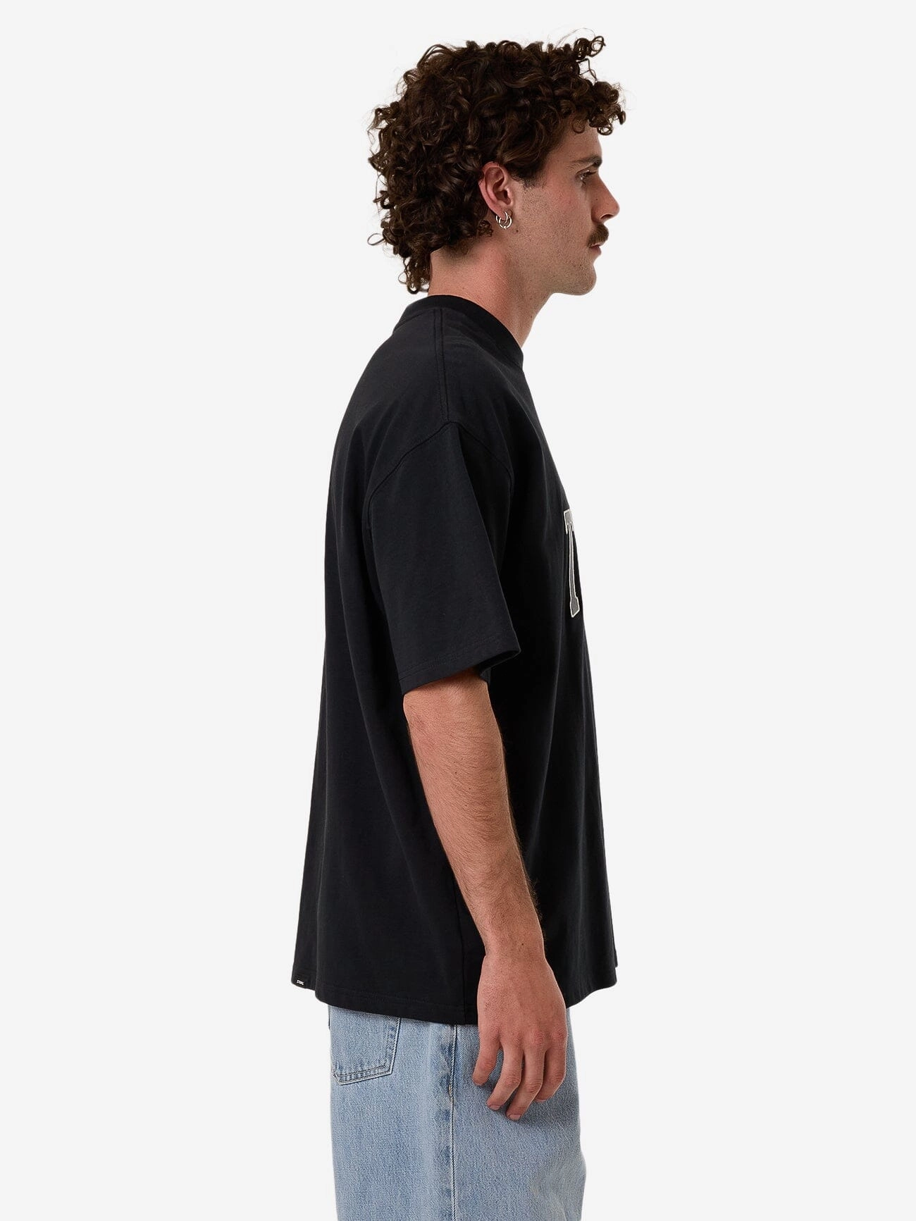 Born To Fly Box Fit Oversize Tee - Washed Black