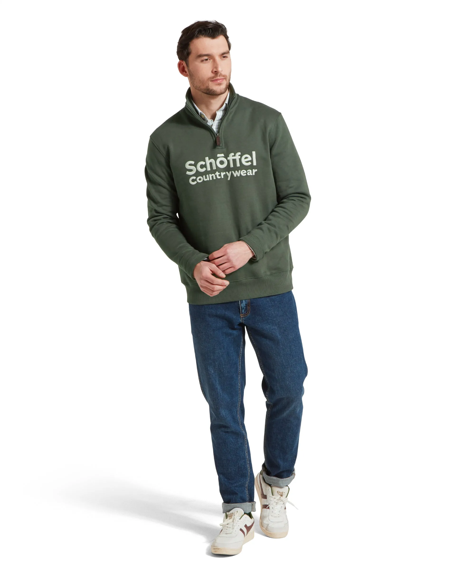 Bude Quarter Zip Sweatshirt - Dark Forest