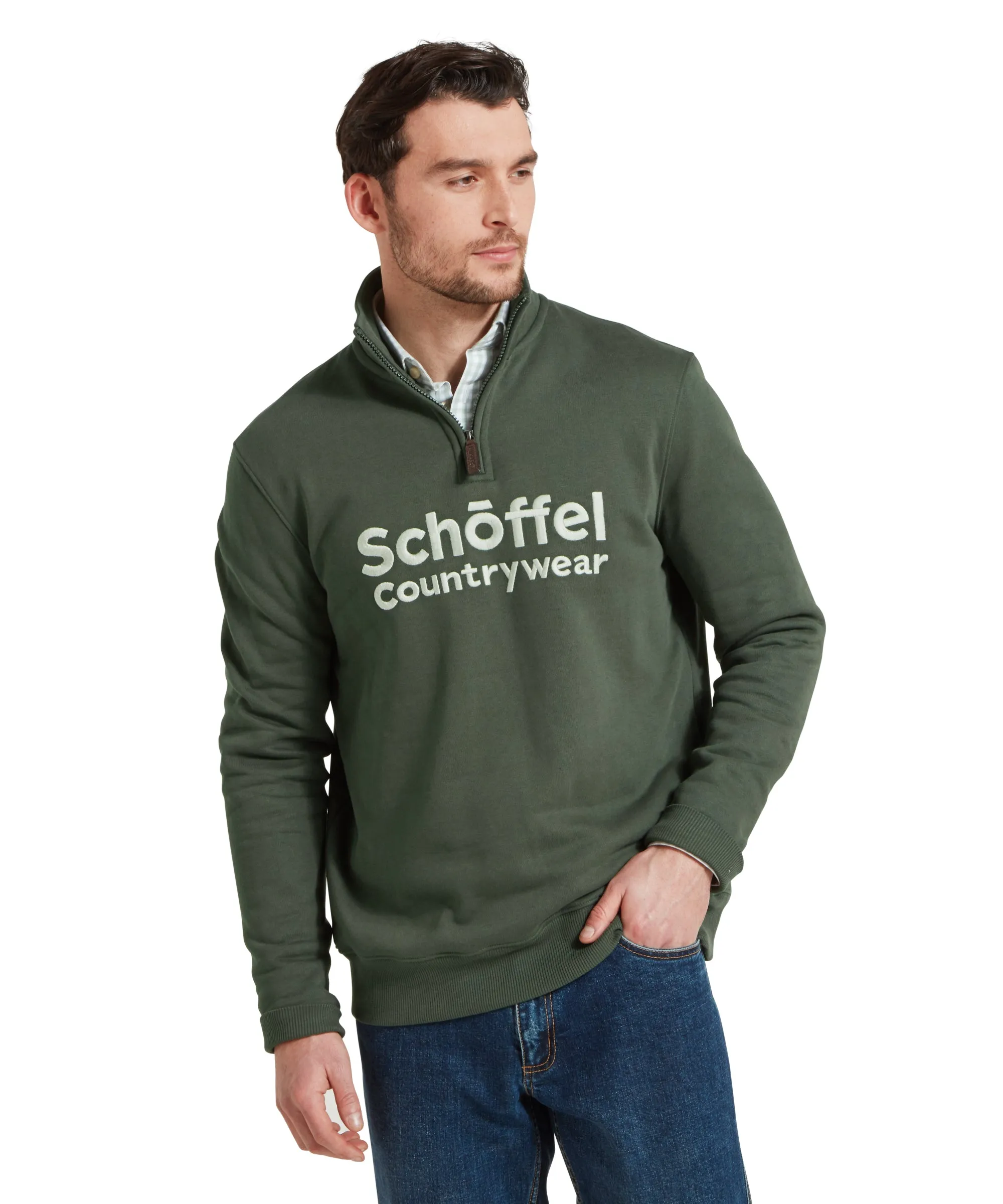 Bude Quarter Zip Sweatshirt - Dark Forest