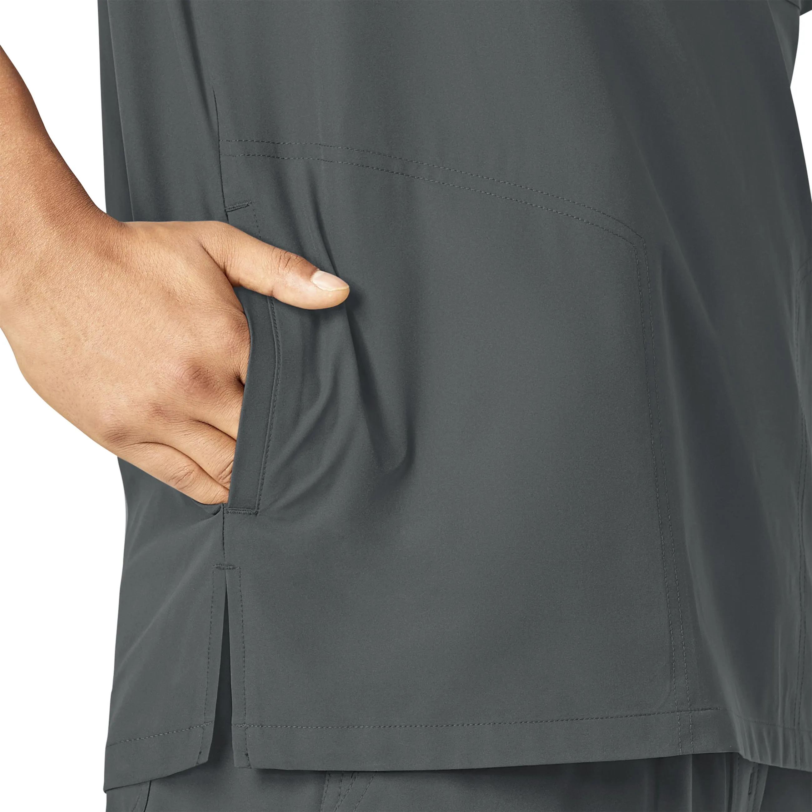 Carhartt Force Essentials Men's V-Neck Shirttail Scrub Top - Pewter
