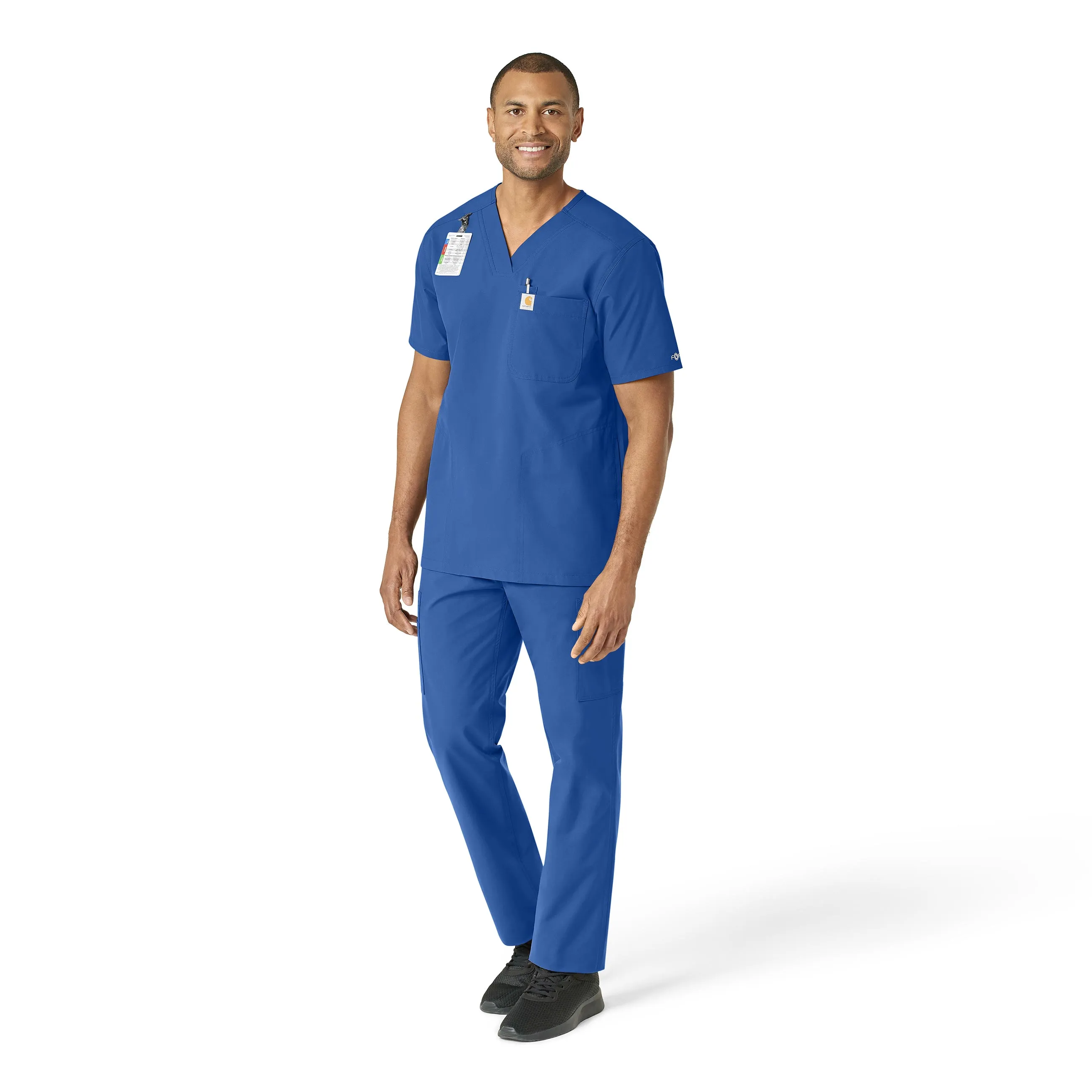 Carhartt Force Essentials Men's V-Neck Shirttail Scrub Top - Royal