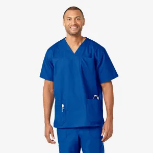 Carhartt Ripstop & Sub-Scrubs Men's Bi-Swing 4-Pocket V-Neck Scrub Top - Royal