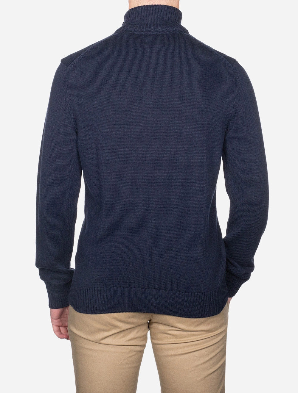 Casual Cotton Half Zip Evening Blue