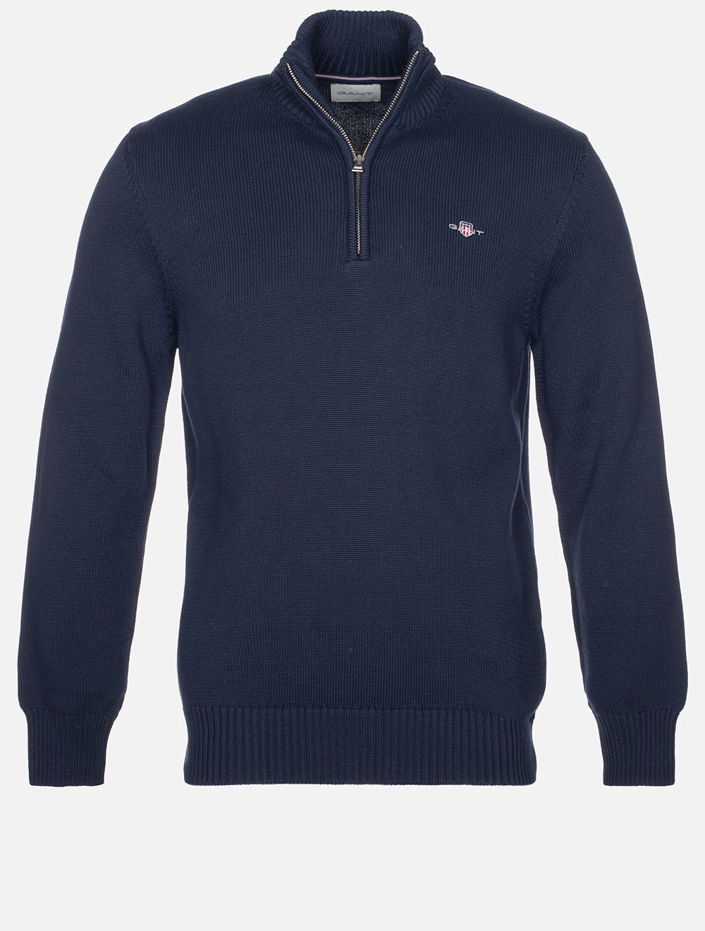 Casual Cotton Half Zip Evening Blue