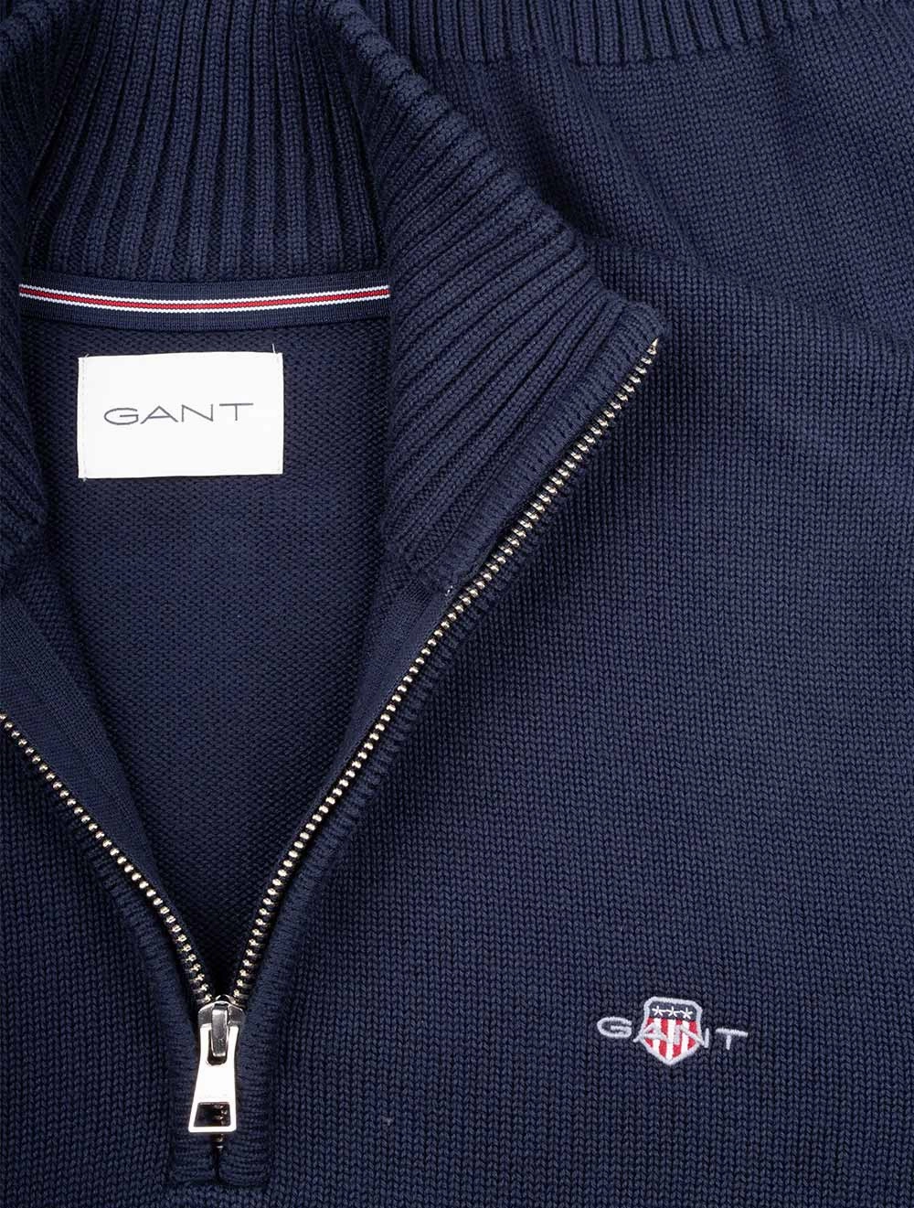 Casual Cotton Half Zip Evening Blue