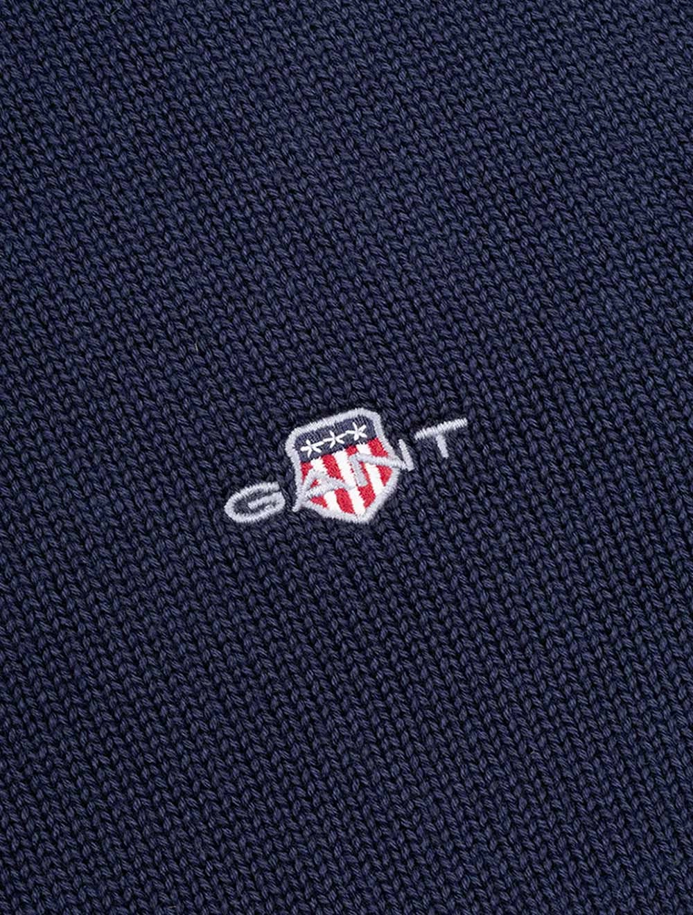 Casual Cotton Half Zip Evening Blue