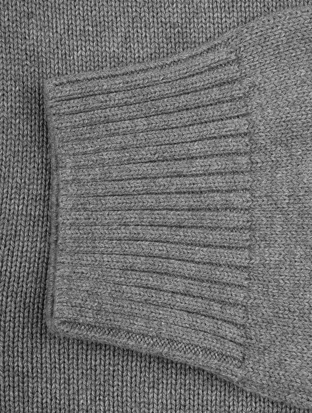 Casual Cotton Half-Zip Sweater Dark Grey Melange