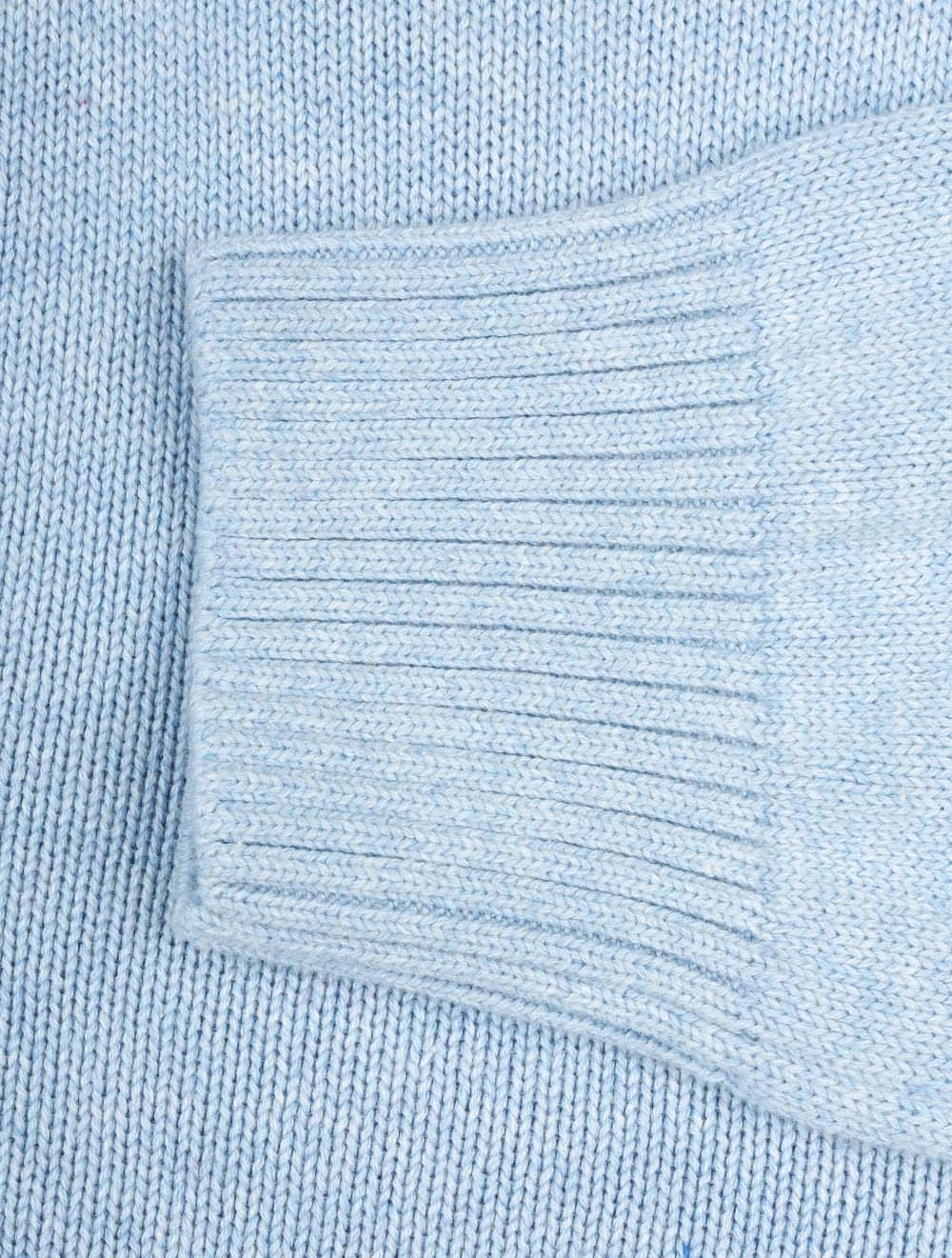 Casual Cotton Half-Zip Sweater Fresh Blue