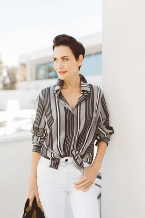 CELIA BOXY CUT STRIPED BLOUSE