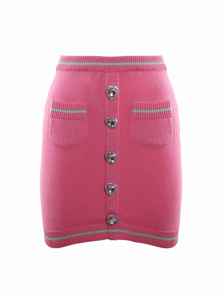 Chiara Ferragni Crystal-Embellished Knitted Mini Skirt