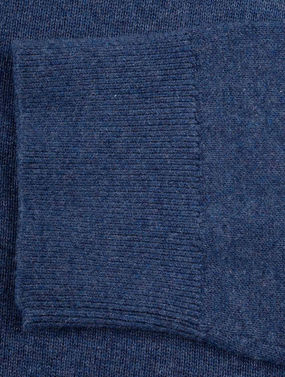 Classic Cotton Half-Zip Sweater Dark Jeansblue Melange