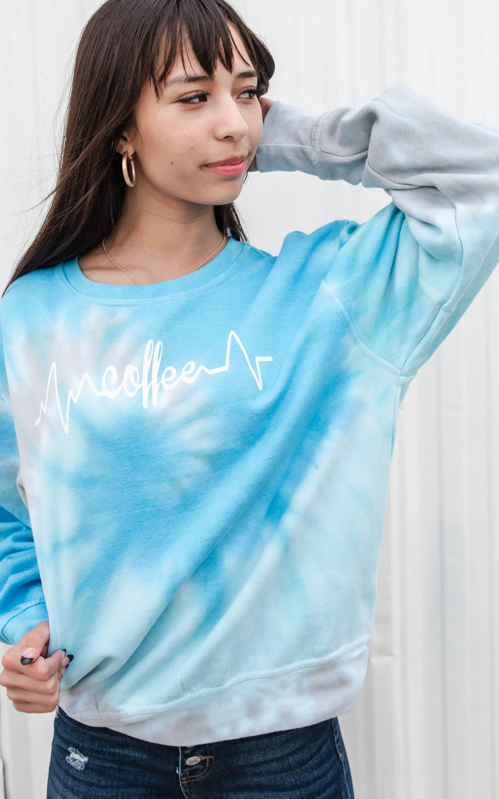 Coffee Lifeline Tie Dye Sweatshirt- Final Sale**