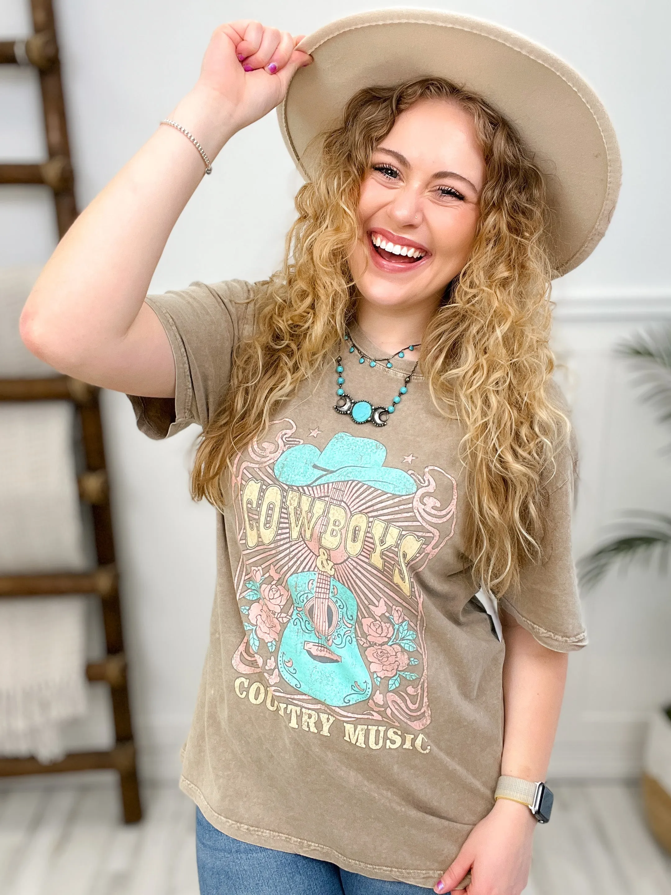 Cowboys & Country Music Vintage Mineral Wash Graphic Tee