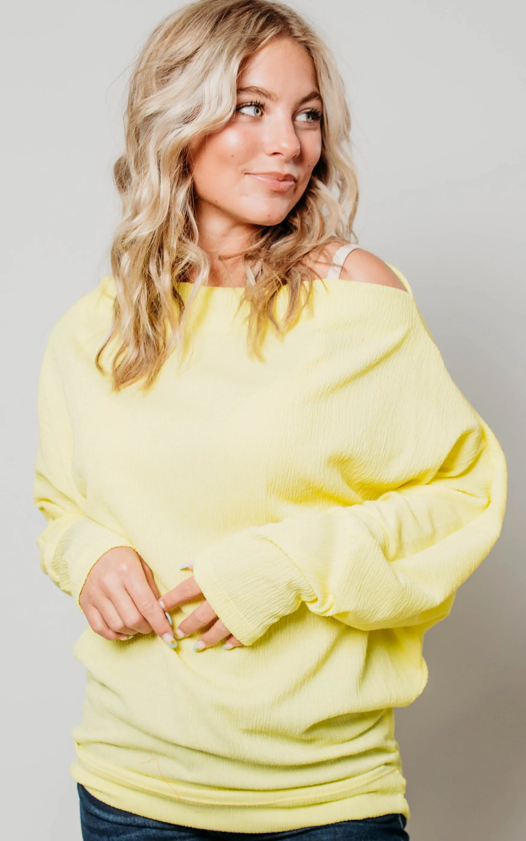 Crinkle Knit Dolman Top - Final Sale