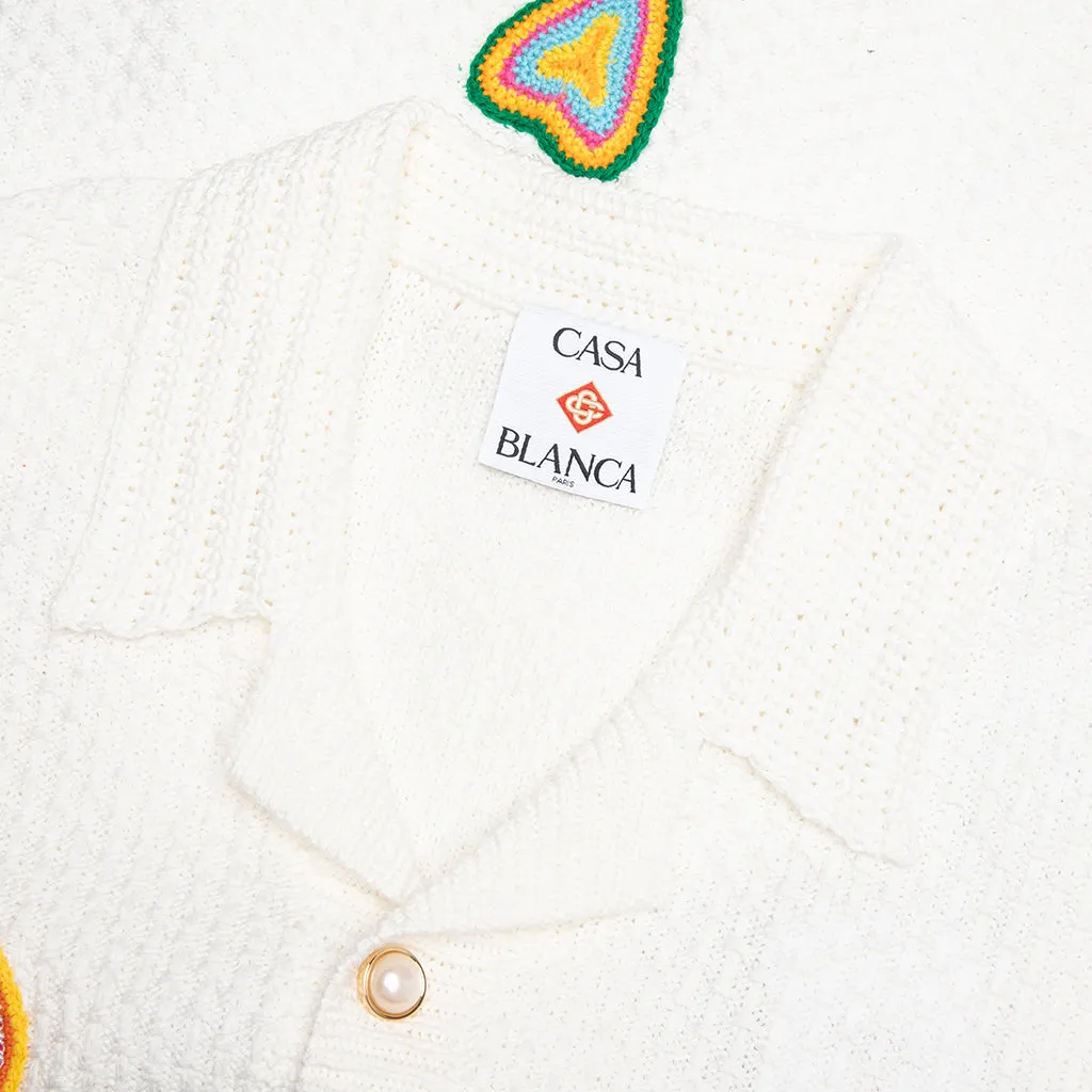 Crochet Shirt With Patches - White