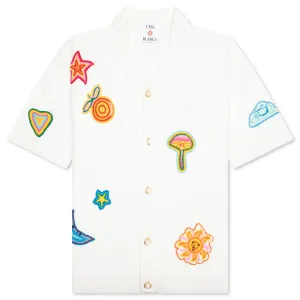 Crochet Shirt With Patches - White