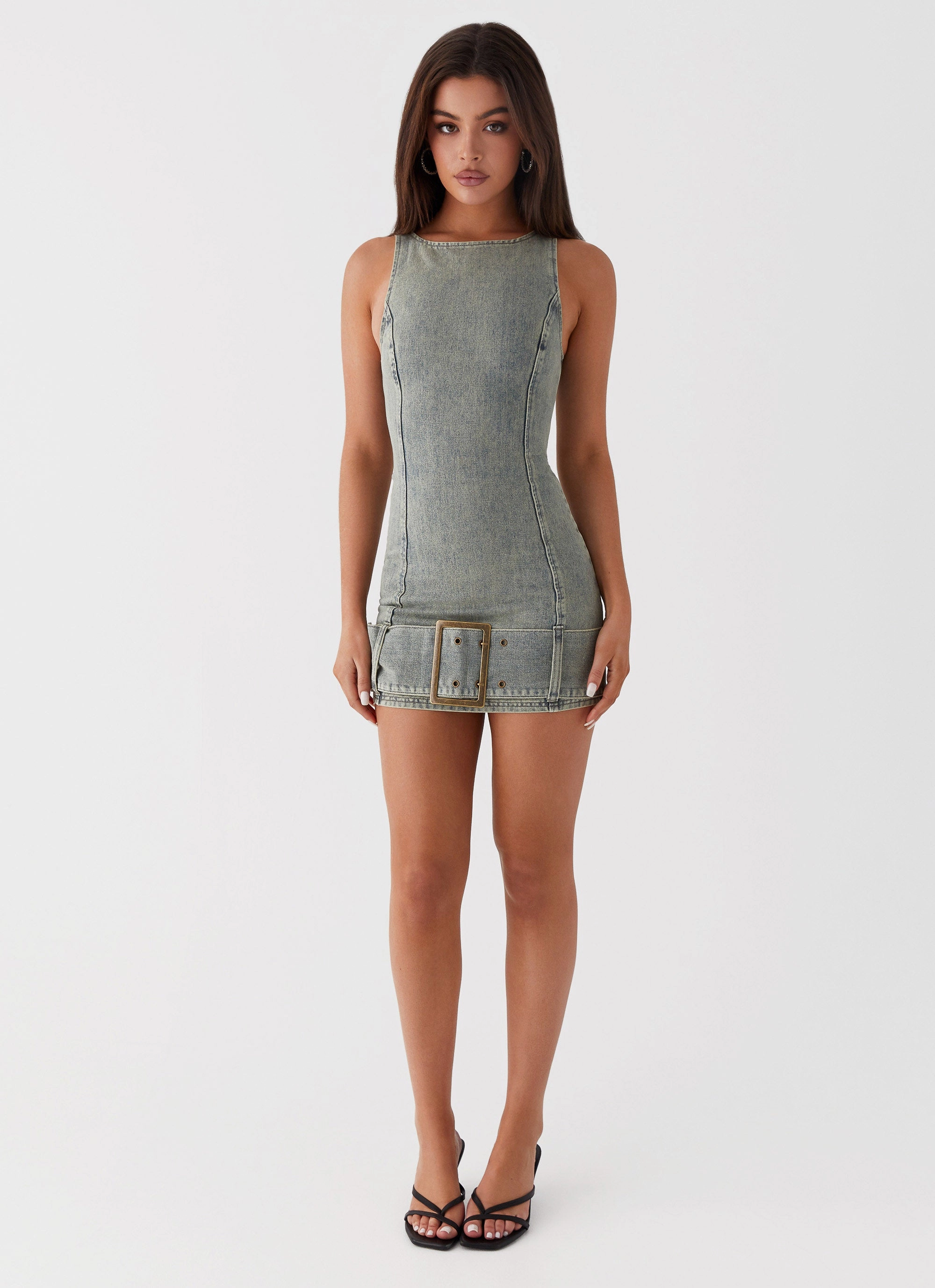 Dark Matter Mini Dress - Washed Denim