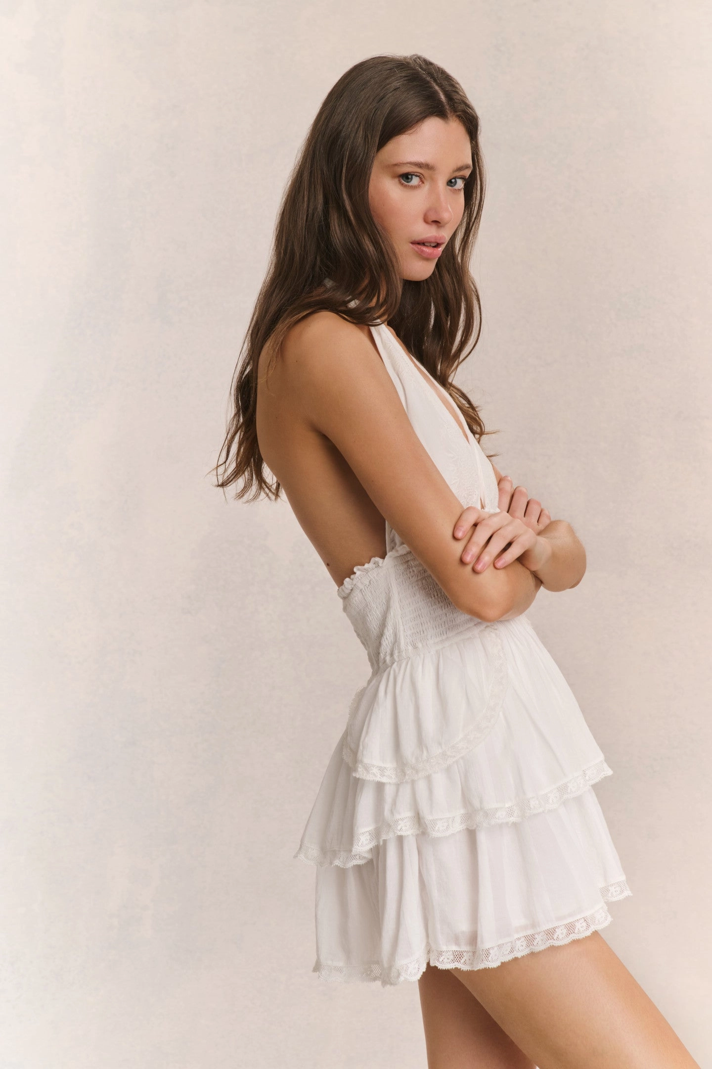 Deanna Heritage Halter Mini Dress