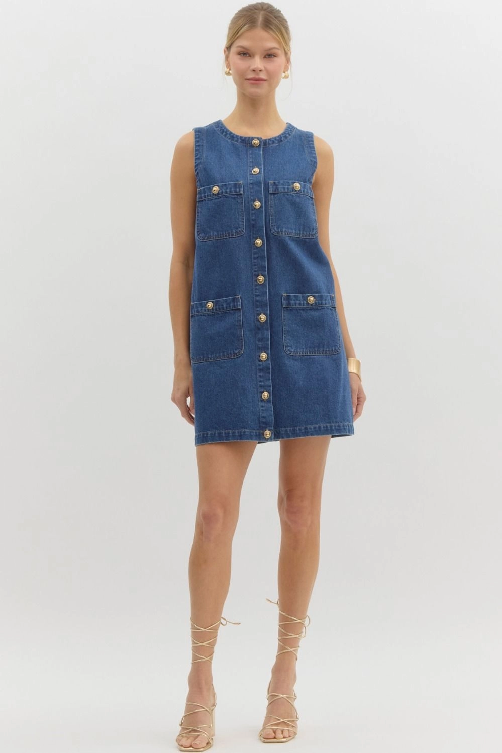Denim Sleeveless Mini Dress