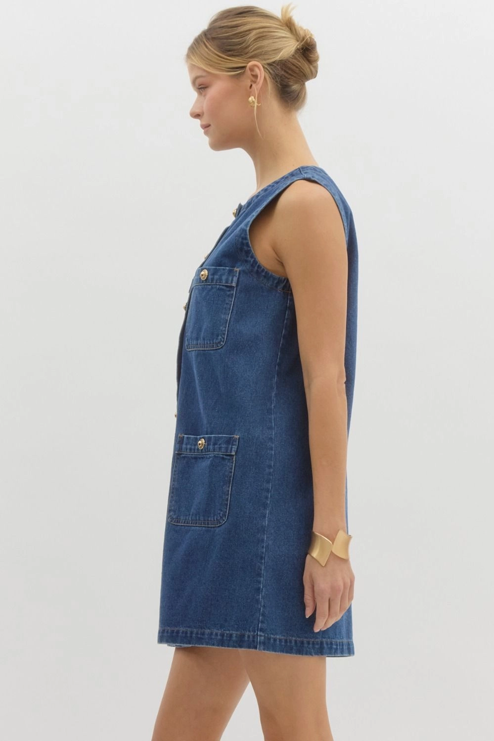 Denim Sleeveless Mini Dress