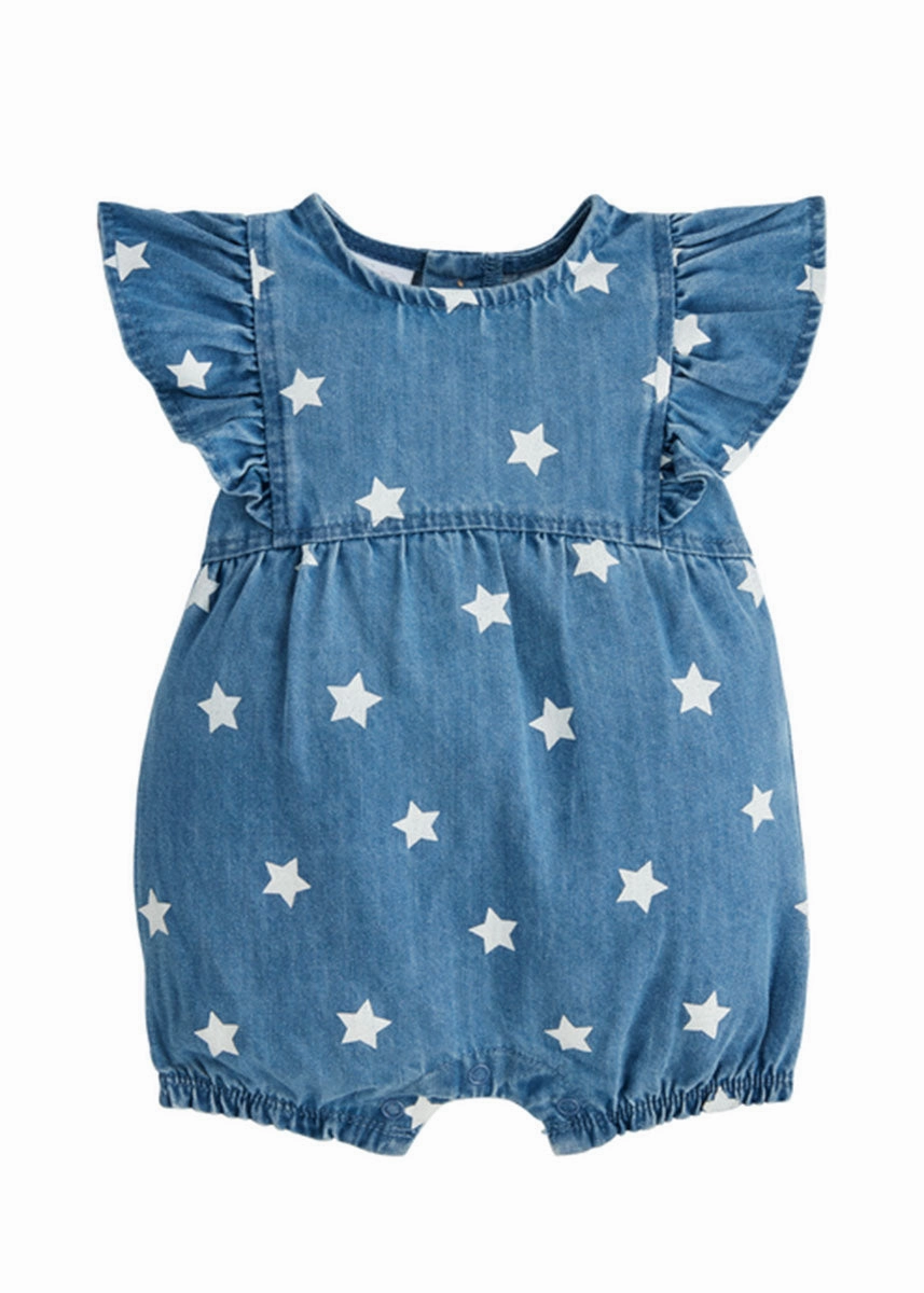 Denim Star Romper