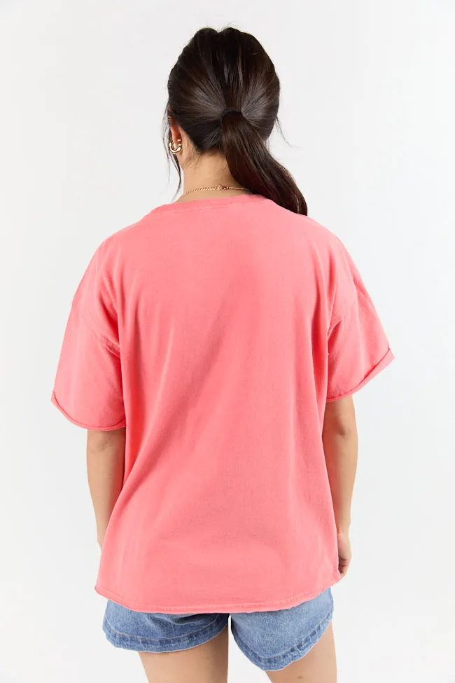 Easy To Style Coral Knit Pocket T Shirt