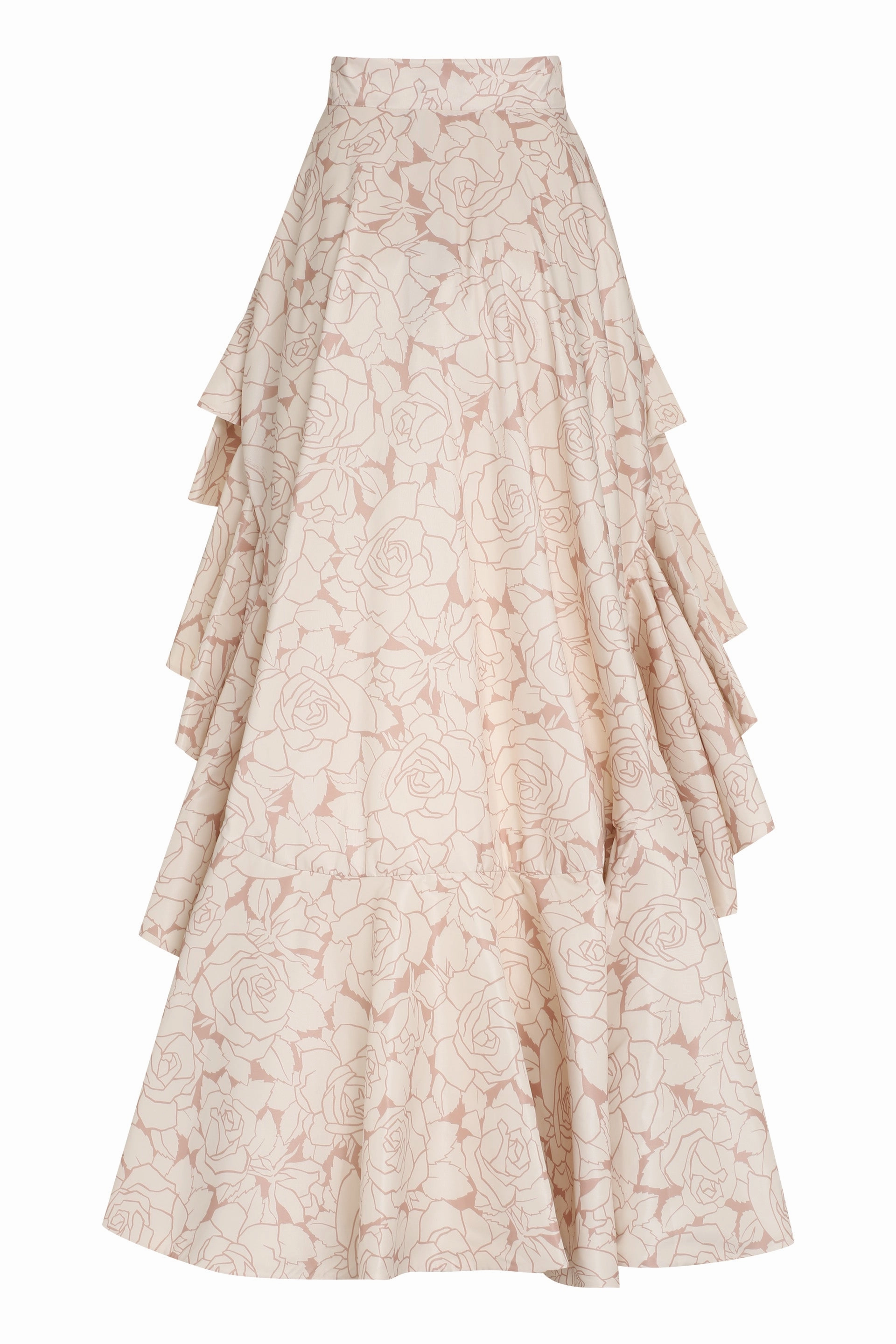 Elisabetta Franchi Floral Printed Ruffled Maxi Skirt