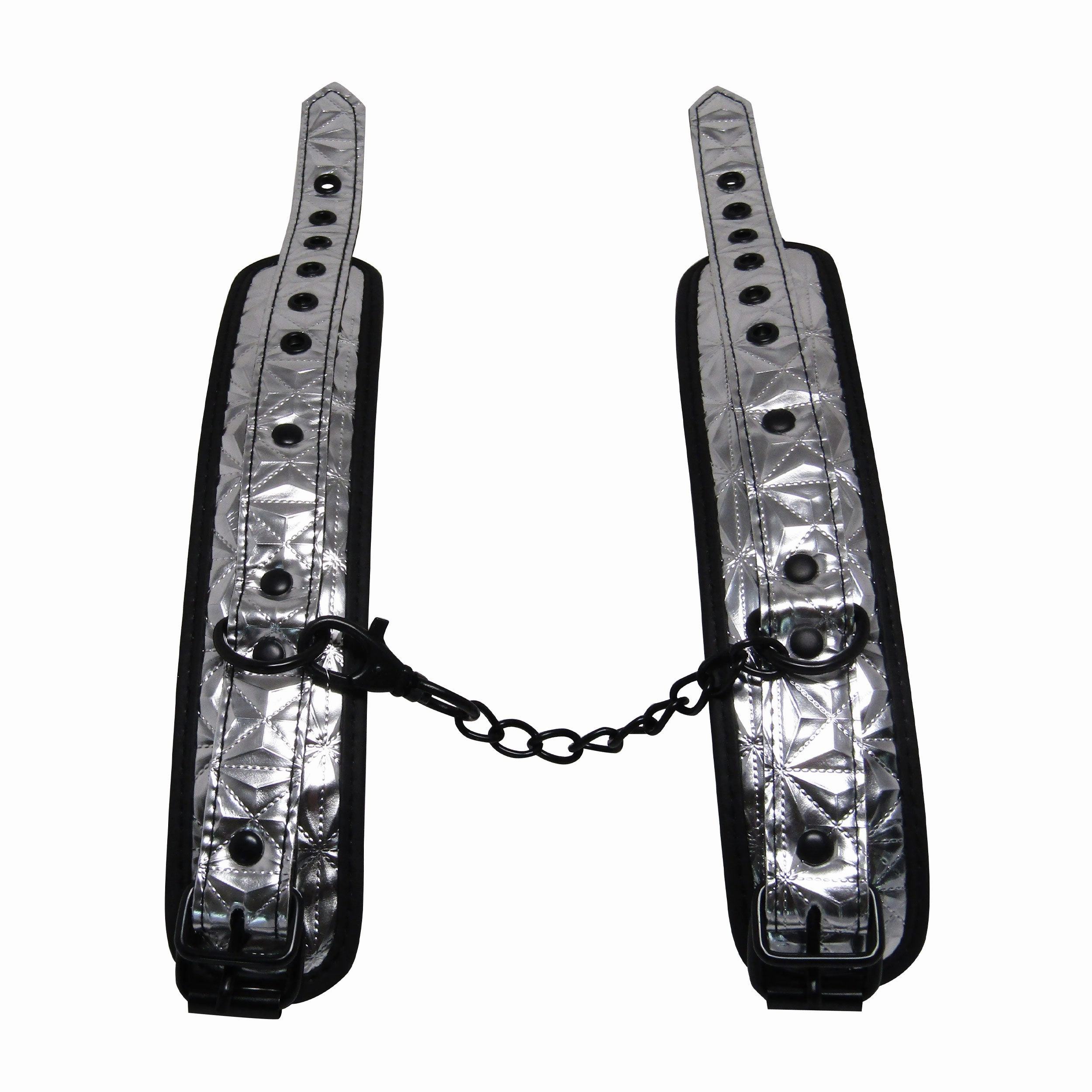 Fetish Pleasure Play Passionate Silver Wrist Cuffs