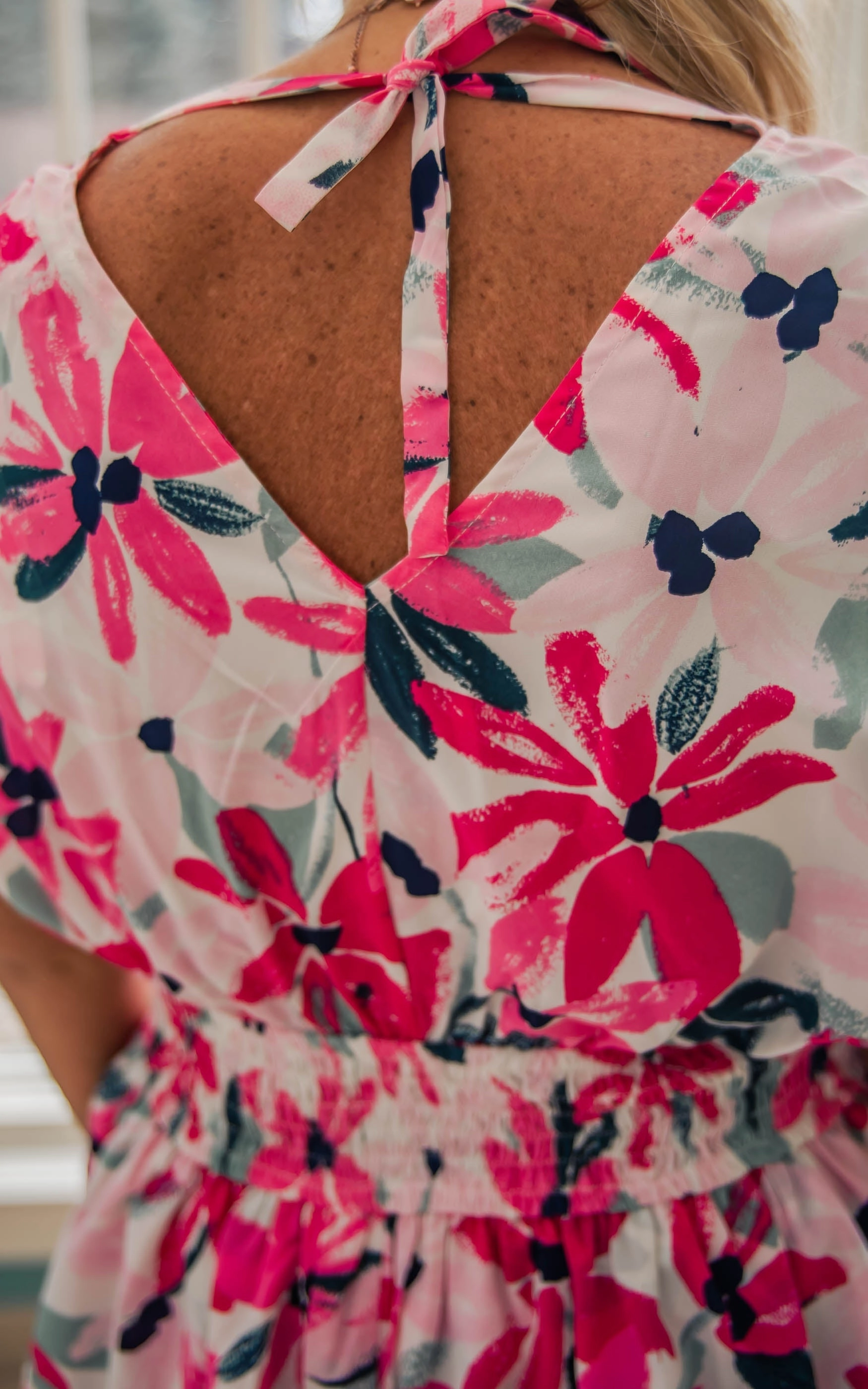 Fuchsia Floral Layered Mini Dress - Final Sale