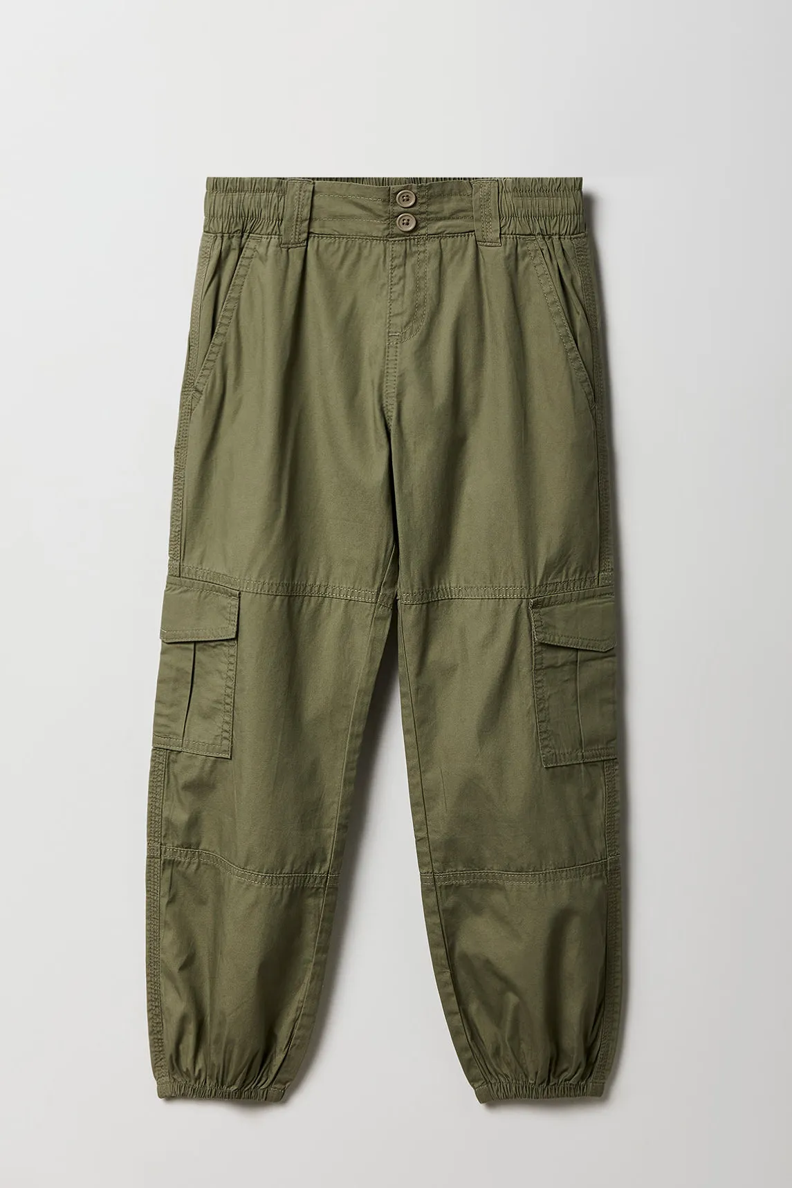 Girls Elastic Waist Cargo Jogger