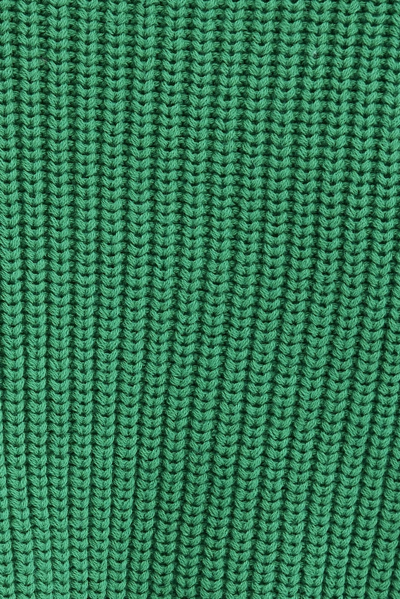 Green Knit Jumper Long Sleeve Cotton