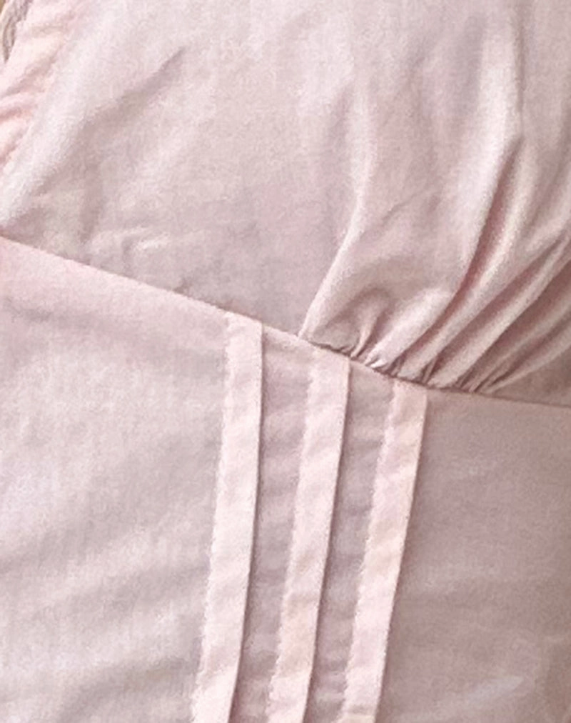 Ilias Corset Top in Poplin Light Pink