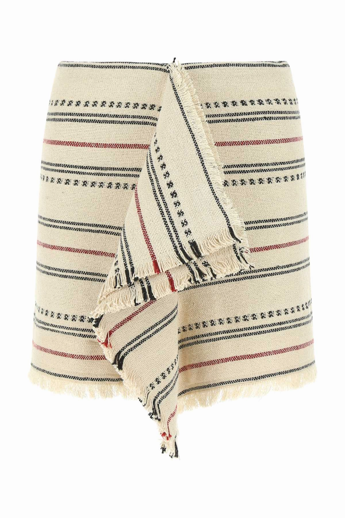 Isabel Marant Étoile Jiloa Striped Frayed Hem Mini Skirt