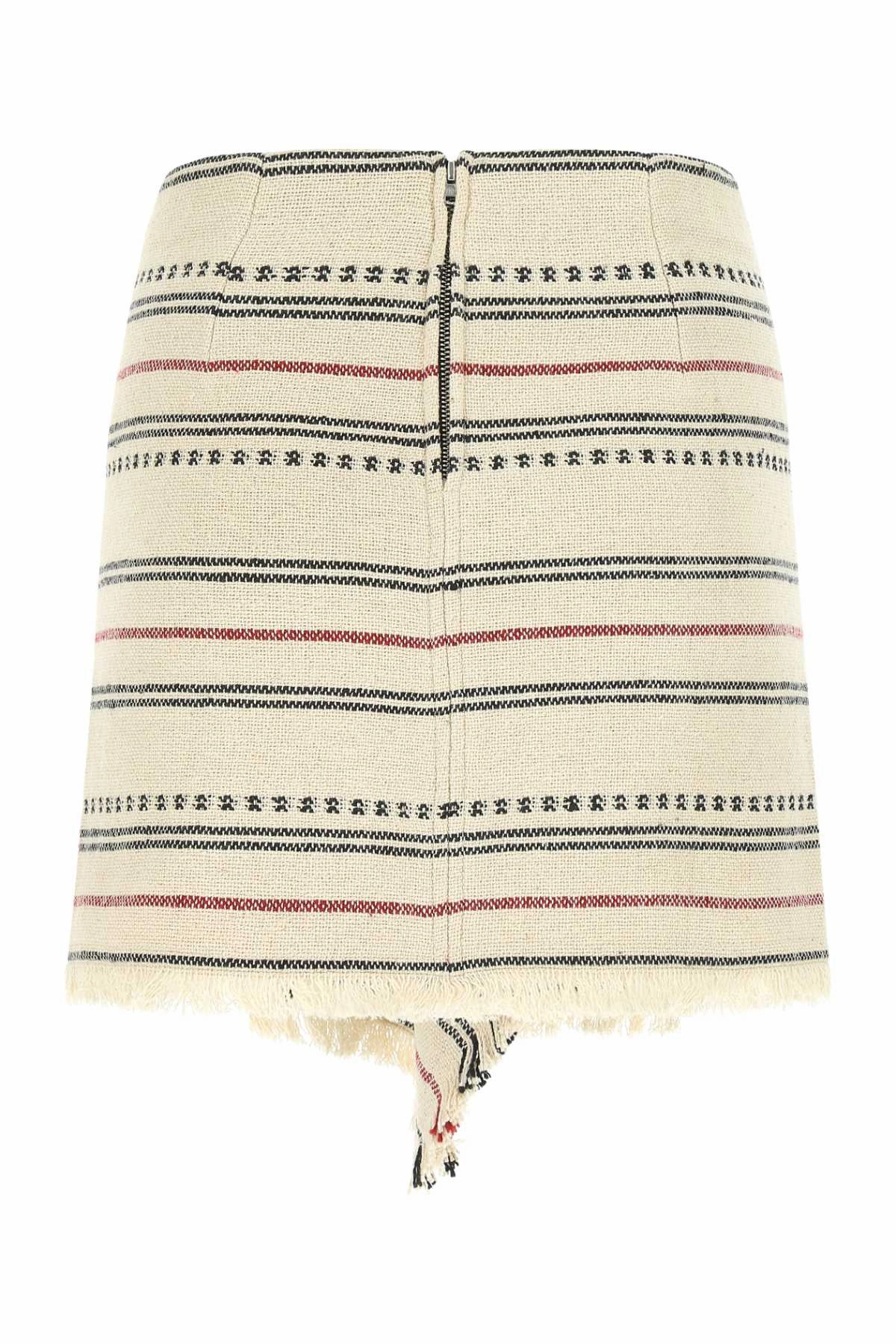 Isabel Marant Étoile Jiloa Striped Frayed Hem Mini Skirt