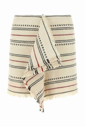 Isabel Marant Étoile Jiloa Striped Frayed Hem Mini Skirt